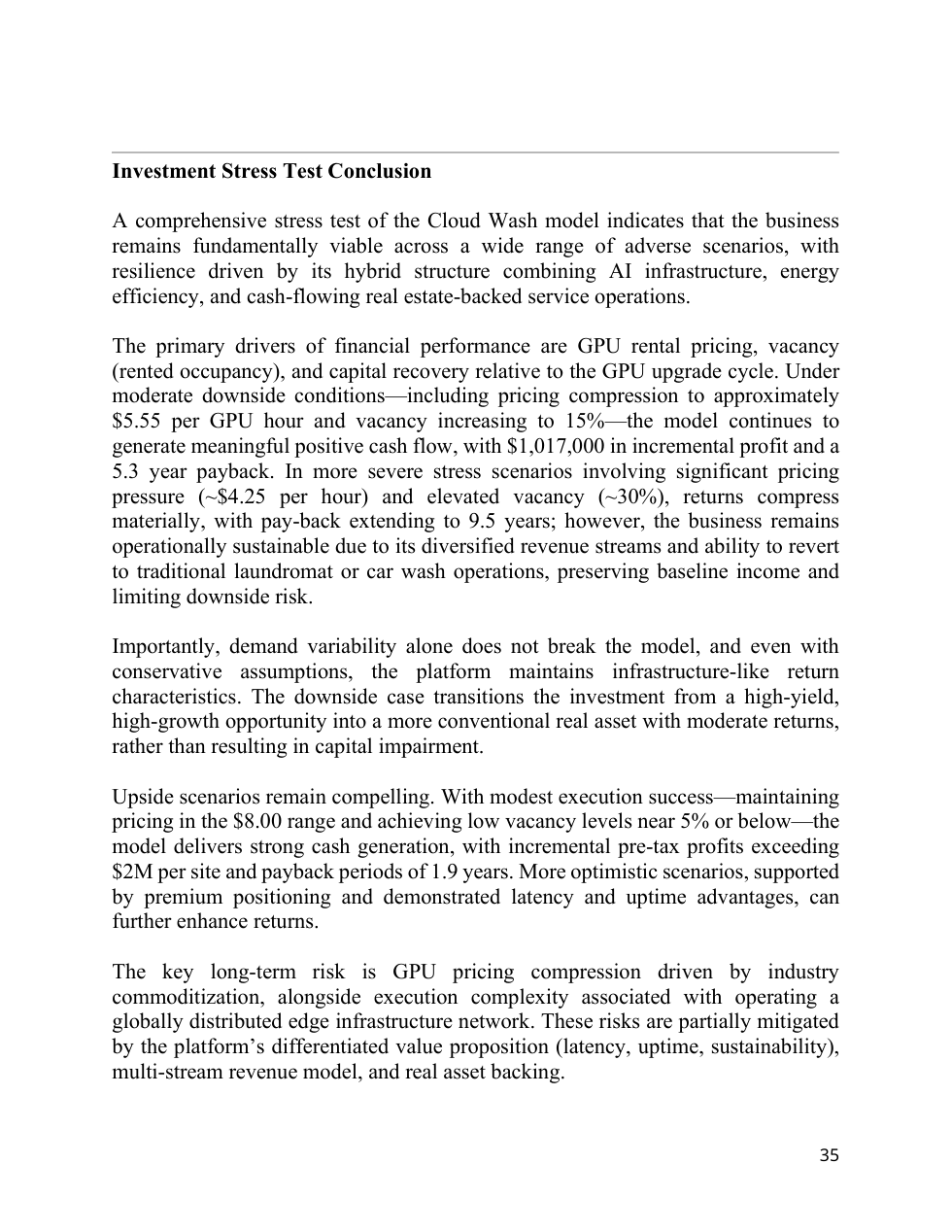 Franchisee stress-test conclusion