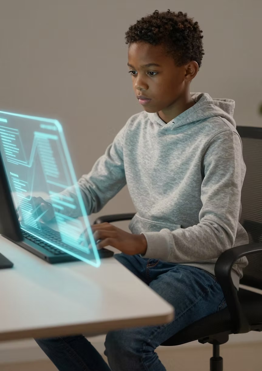 Young learner using a computer